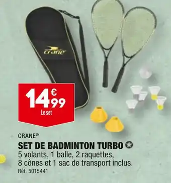 ALDI CRANE SET DE BADMINTON TURBO offre