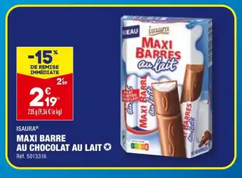 ALDI ISAURA MAXI BARRE AU CHOCOLAT AU LAIT offre