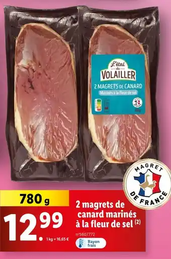 Lidl L'Etal du Volailler 2 magrets de canard marinés à la fleur de sel offre