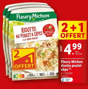 Lidl Fleury Michon Risotto poulet cèpe offre