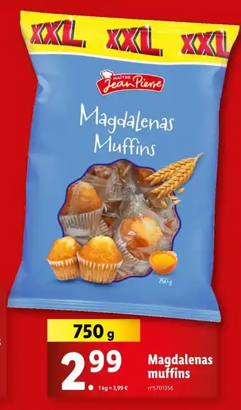 Lidl MAITRE JEAN-PIERRE Magdalenas muffins offre