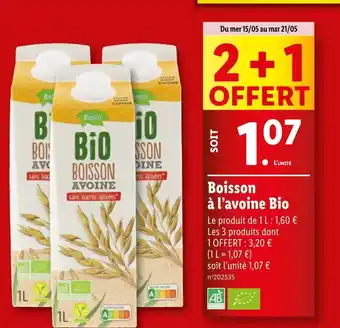 Lidl VEMONDO Boisson à l’avoine Bio offre