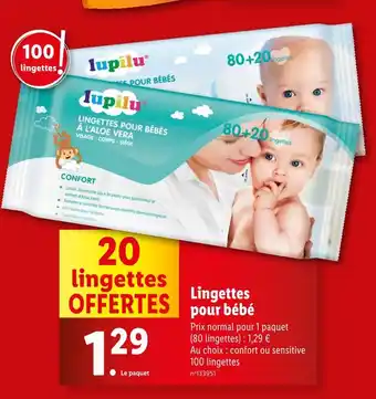 Lidl lupilu Lingettes pour bébé offre