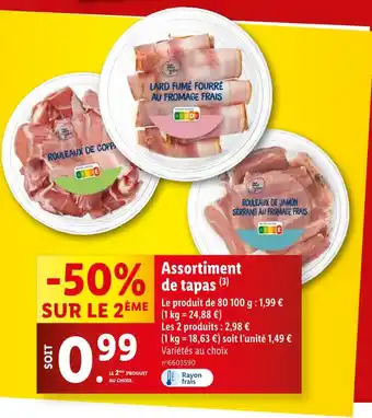 Lidl Assortiment de tapas offre