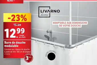 Lidl LIVARNO Barre de douche modulable offre