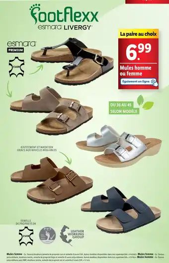 Lidl esmar Mules homme ou femme offre