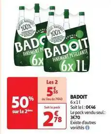 Auchan Supermarché Badoit - 6x 1 l offre