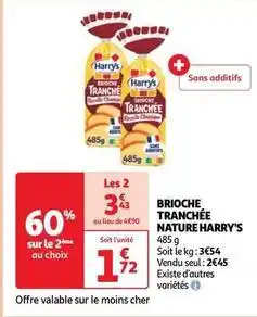 Auchan Supermarché Harry's - brioche tranchée nature offre