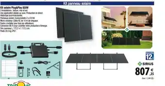 Tridôme Kit solaire Plug&Play 820W offre