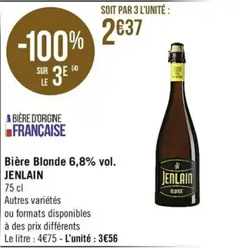 Bière Blonde 6,8% vol. Jenlain