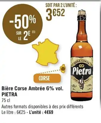 Casino Supermarchés Bière Corse ambrée 6% vol. offre