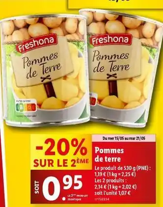 Lidl Freshona - pommes de terre offre