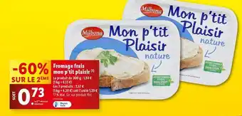 Lidl Milbona - fromage frais mon p'tit plaisir offre