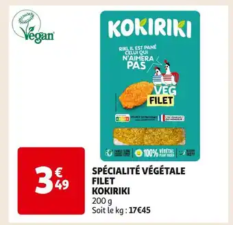 Auchan KOKIRIKI SPÉCIALITÉ VÉGÉTALE CORDON VERT offre