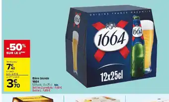 Carrefour Bière blonde 1664 offre