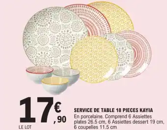 E.Leclerc SERVICE DE TABLE 18 PIECES KAYIA offre