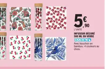 E.Leclerc INFUSEUR DÉCORÉ 500 ML EN VERRE offre