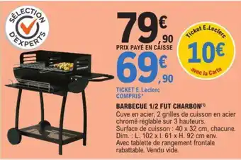 E.Leclerc BARBECUE 1/2 FUT CHARBON(¹) offre