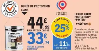 E.Leclerc LASURE HAUTE PROTECTION (4) "FOXTER" offre