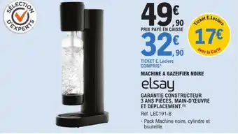 E.Leclerc MACHINE A GAZEIFIER NOIRE offre