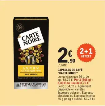 E.Leclerc CAPSULES DE CAFÉ “CARTE NOIRE” offre