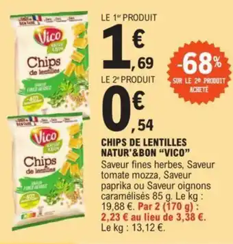 E.Leclerc CHIPS DE LENTILLES NATUR'&BON "VICO" offre