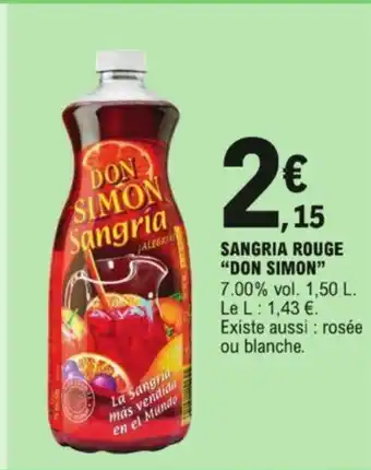 E.Leclerc SANGRIA ROUGE “DON SIMON” offre