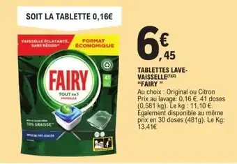 E.Leclerc TABLETTES LAVE- VAISSELLE(1)(2) "FAIRY" offre