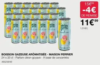 Costco BOISSON GAZEUSE ARÔMATISÉE - MAISON PERRIER 24 x 33 cl offre