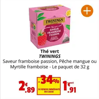 Coccinelle Supermarché Thé vert TWININGS offre