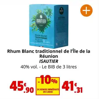 Coccinelle Supermarché Rhum Blanc traditionnel de l'île de la Réunion ISAUTIER offre