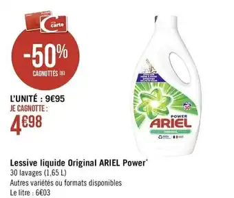 Casino Supermarchés Lessive liquide Original Ariel Power offre