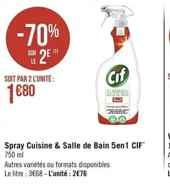 Casino Supermarchés Spray Cuisine & Salle de Bain 5en1 offre