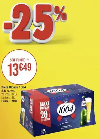 Géant Casino Bière Blonde 1664 5.5% vol. offre