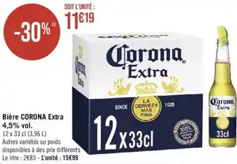 Géant Casino Bière CORONA Extra 4,5% vol. offre