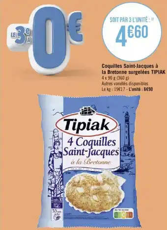 Géant Casino Coquilles Saint-Jacques à la Bretonne surgelées TIPIAK offre