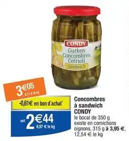 Migros Condy - concombres à sandwich offre