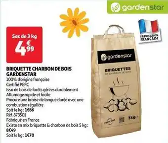 Auchan Gardenstar - briquette charbon de bois offre