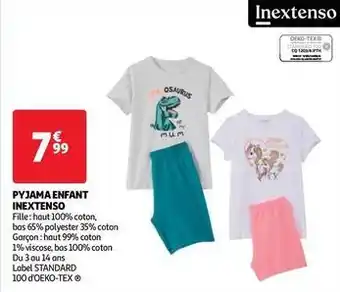 Auchan Inextenso - pyjama enfant offre