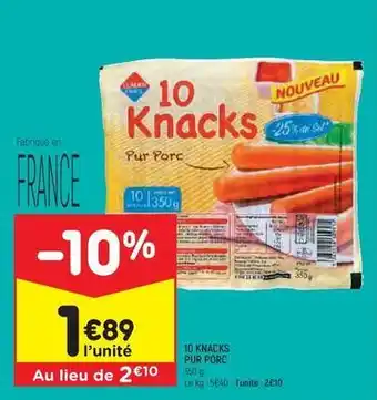 Leader Price Leader price - 10 knacks pur porc offre