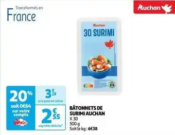 Auchan Supermarché Auchan - bâtonnets de surimi offre