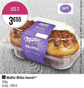Géant Casino Milka muffin fourré offre