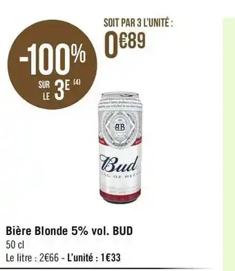Géant Casino Bud bière blonde 5% vol. offre