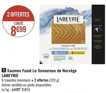 Labeyrie saumon fumé le savoureux de norvège