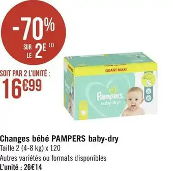 Pampers changes bébé baby-dry