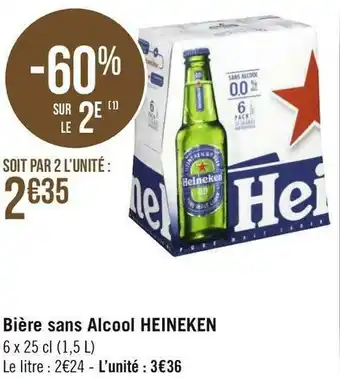 Géant Casino Heineken bière sans alcool offre