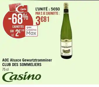 Club des sommeliers aoc alsace gewurtztramminer