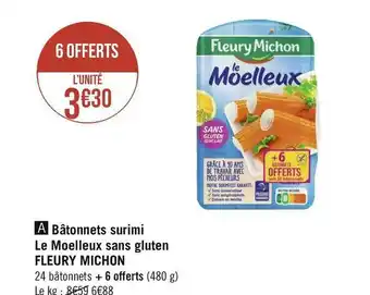 Géant Casino Fleury michon bâtonnets surimi le moelleux sans gluten offre