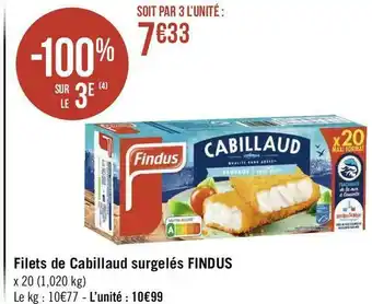 Géant Casino Findus filets de cabillaud surgelés offre