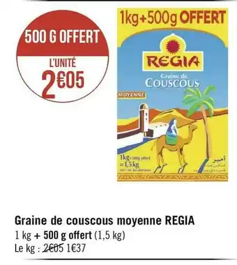 Géant Casino Regia graine de couscous moyenne offre